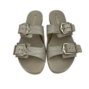 Antonio Melani Shoes Womens Size 6.5M Osmond Turner Taupe Sandals Leather Buckle